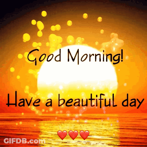 Good Morning Message With Sunset GIF