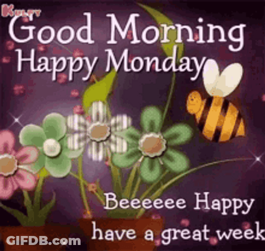 Good Morning Monday Bee Happy GIF