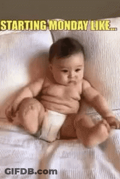 Good Morning Monday Funny Baby Fall Down GIF