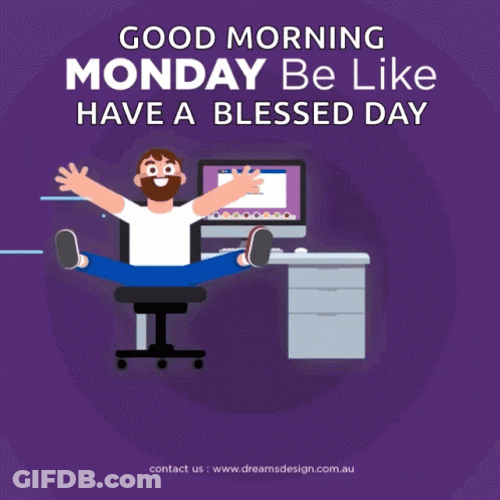 Good Morning Monday Funny Excited Worker GIF