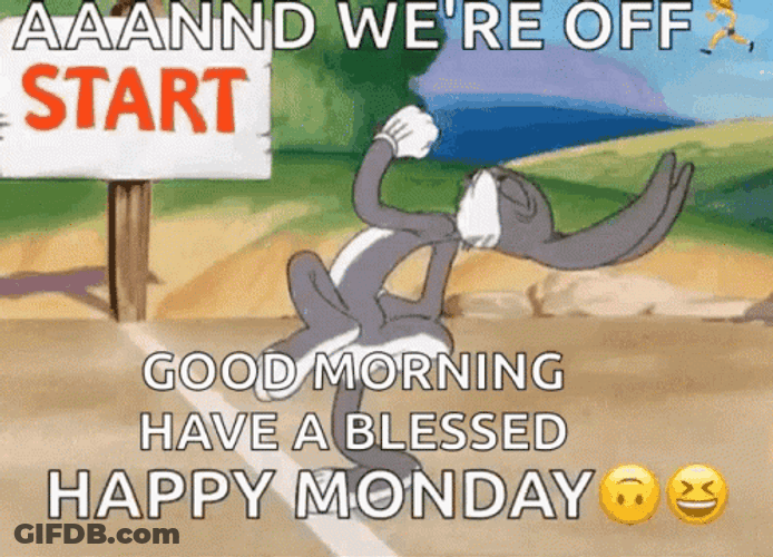 Good Morning Monday Funny Running Bugs Bunny GIF