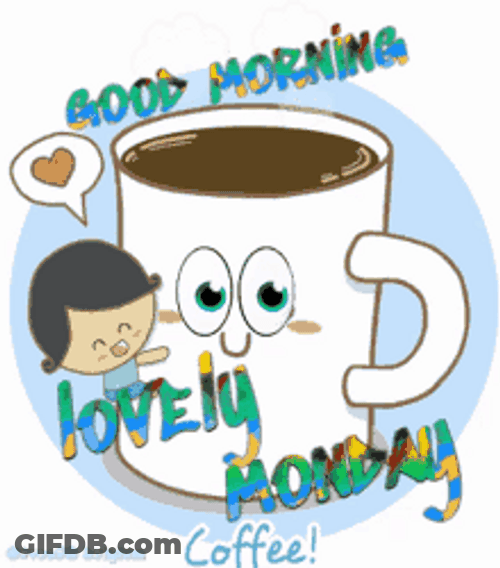 Good Morning Monday Lovely Smiling Coffee GIF