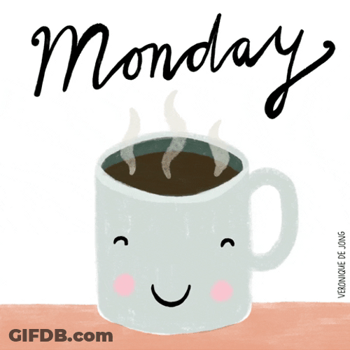 Good Morning Monday With Smiling Coffee GIF