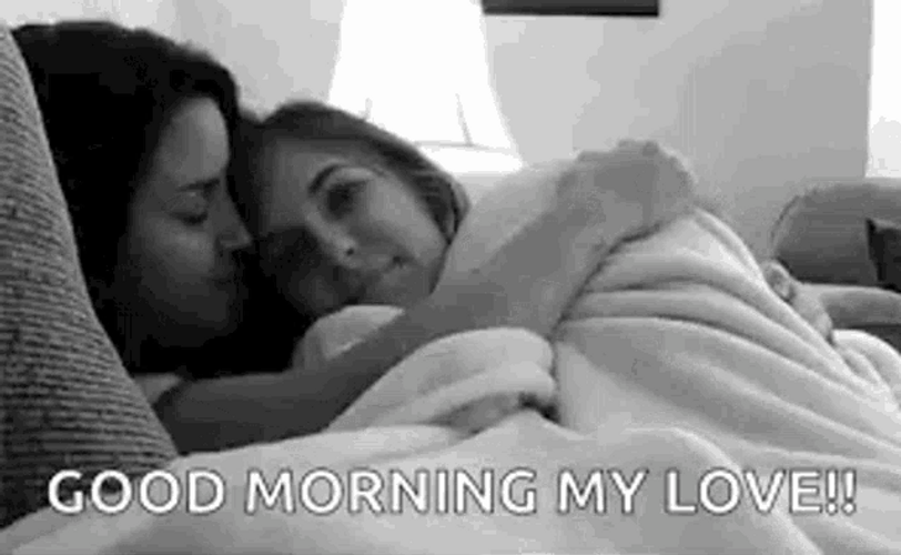Good Morning My Love Lesbian Couple GIF