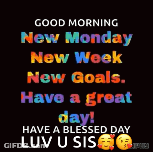 Good Morning New Monday New Week Goals GIF