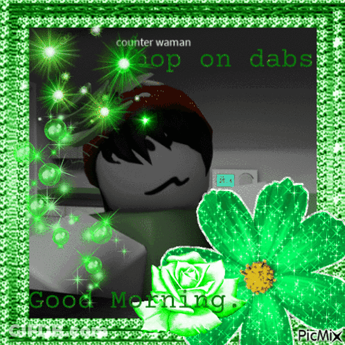 Good Morning Picture With Green Flower In Foreground GIF