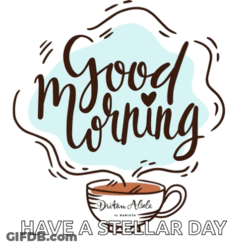 Good Morning Poster With Coffee Cup GIF