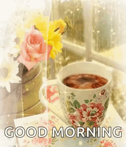 Good Morning Rainy Day Cup Of Coffee GIF