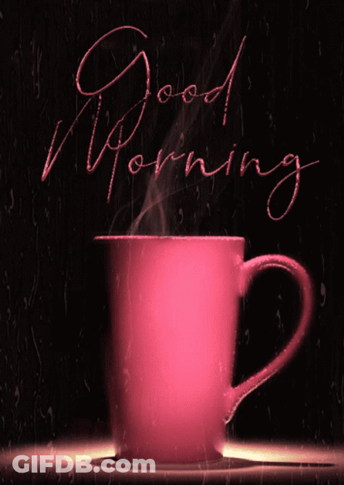 Good Morning Rainy Day Hot Pink Mug GIF
