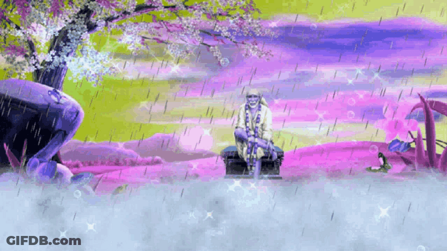 Good Morning Rainy Day Sai Baba Staring GIF