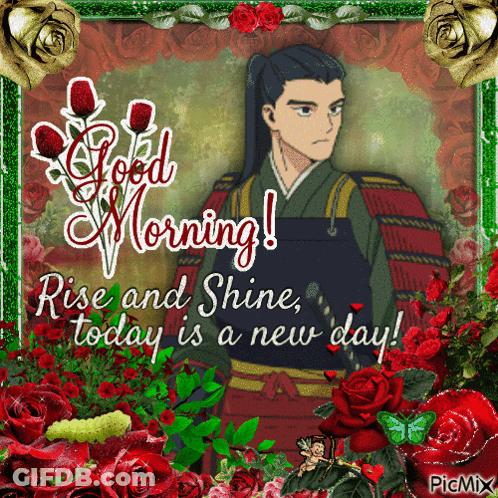 Good Morning Samurai Greeting Card GIF