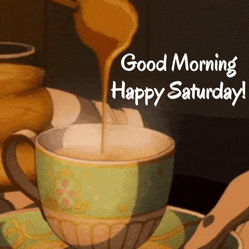 Good Morning Saturday Anime Coffee GIF
