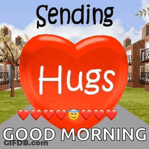 Good Morning Sending Hugs Sticker GIF