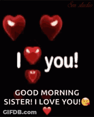 Good Morning Sister Love Greeting Card GIF