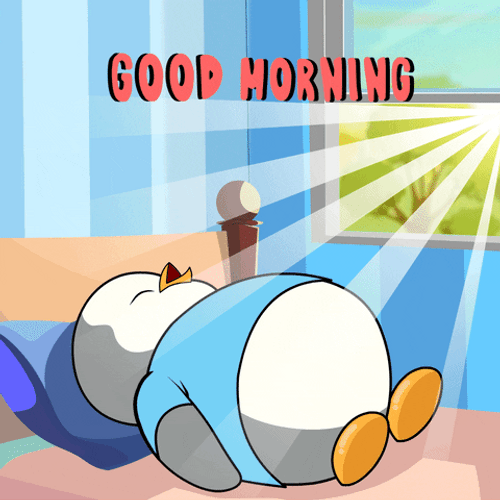 Good Morning Sleeping Penguin On Sleepy Monday GIF