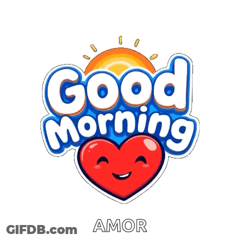 Good Morning Smiling Heart With Sun GIF