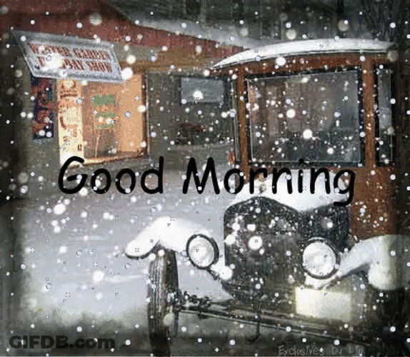 Good Morning Snow Christmas Carriage GIF