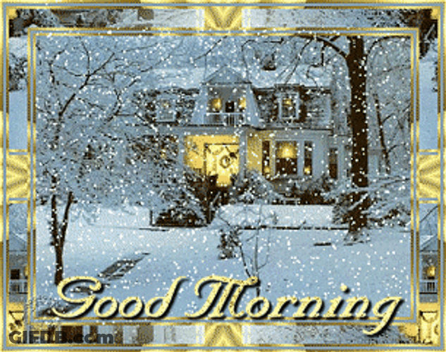 Good Morning Snow Mansion Forest GIF