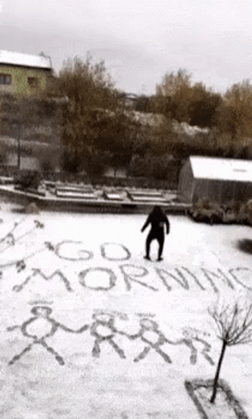 Good Morning Snow Still Snowing Drawing GIF