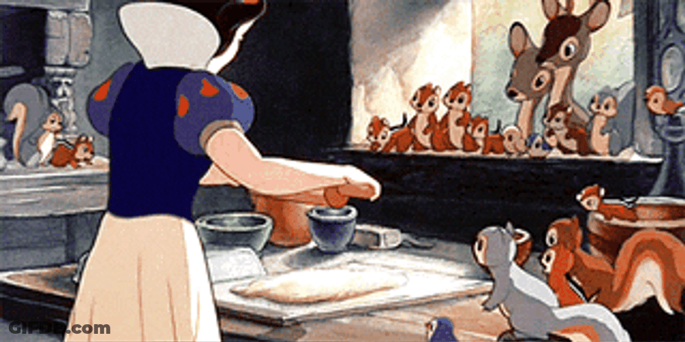 Good Morning Snow White Cooking GIF