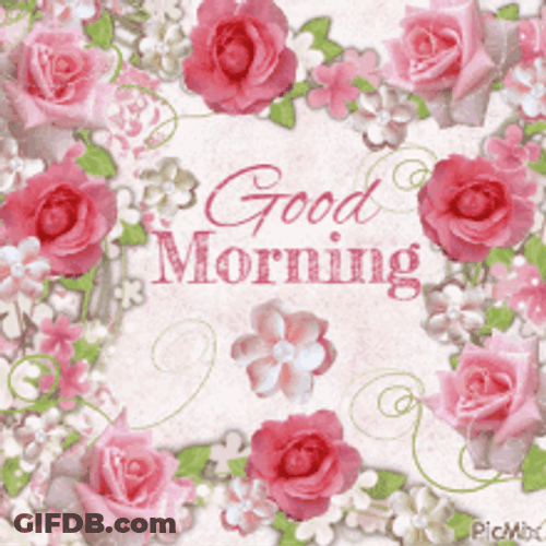 Good Morning Spinning Flowers And Floral Vine GIF