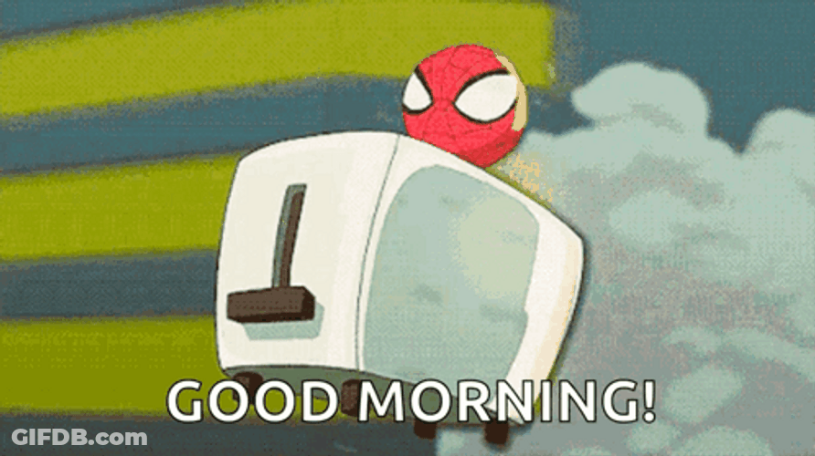 Good Morning Spooderman GIF