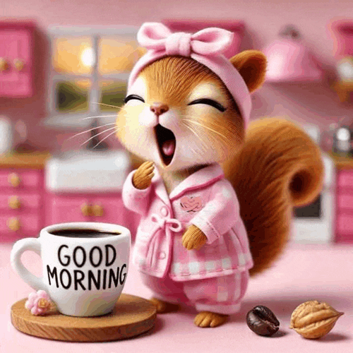 Good Morning Squirrel Meme GIF