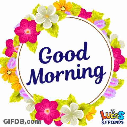 Good Morning Sticker With Flowers GIF