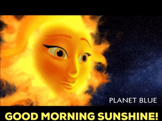 Good Morning Sunrise Sunshine Planet Blue Blink GIF
