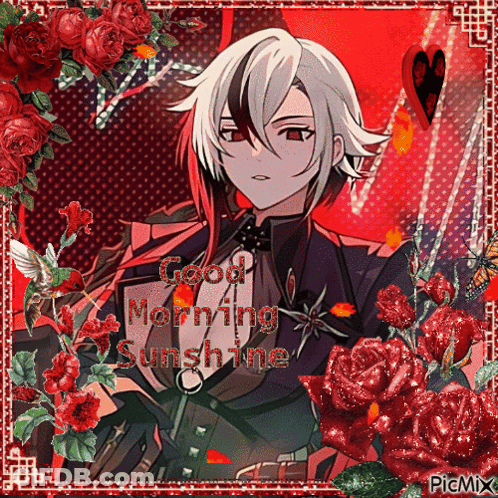 Good Morning Sunshine Boy With Red Roses GIF