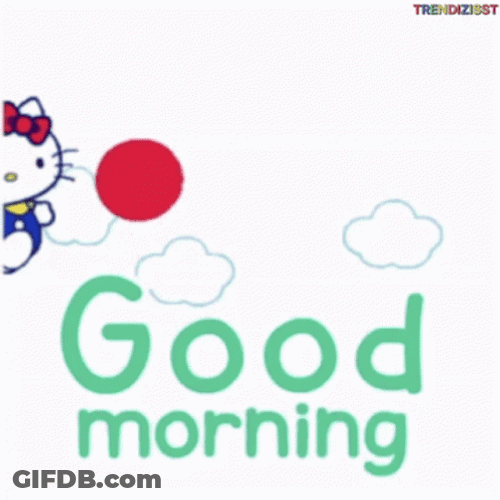 Good Morning Sunshine Hopping Hello Kitty GIF