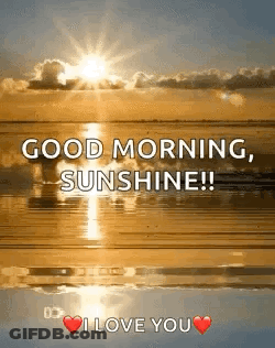 Good Morning Sunshine I Love You Sunset Over Ocean Greeting Card GIF