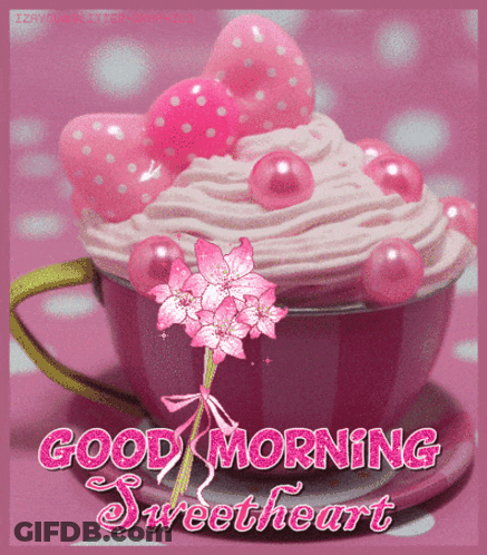 Good Morning Sweetheart Pink Cupcake GIF