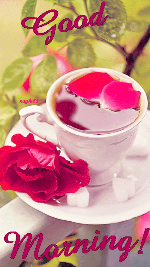 Good Morning Sweetheart Tea Cup GIF