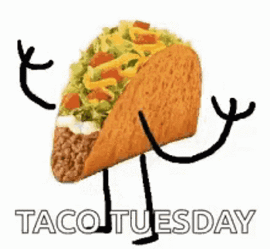 Good Morning Taco Tuesday Stick Arms Waving GIF