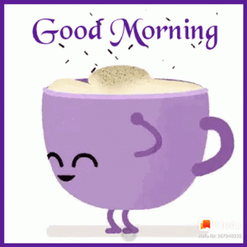 Good Morning Team Happy Dancing Cup Of Coffee GIF