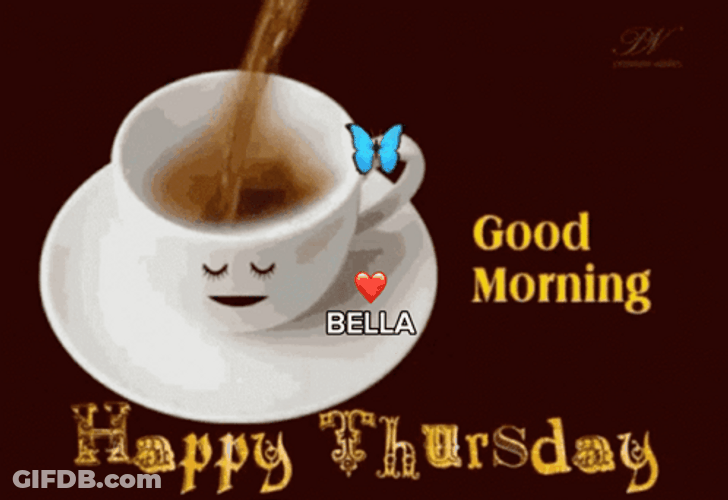 Good Morning Thursday Funny Coffee Cup GIF
