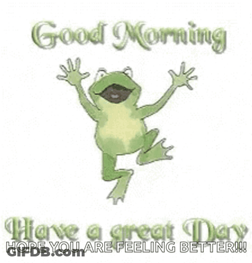 Good Morning Thursday Funny Happy Frog GIF