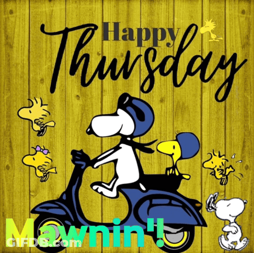Good Morning Thursday Funny Snoopy Ride GIF