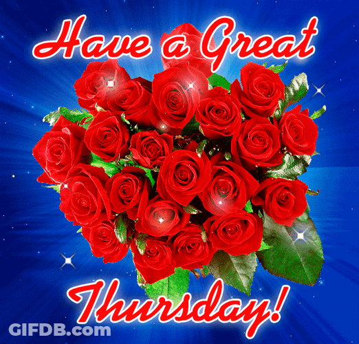 Good Morning Thursday Red Roses Bouquet GIF