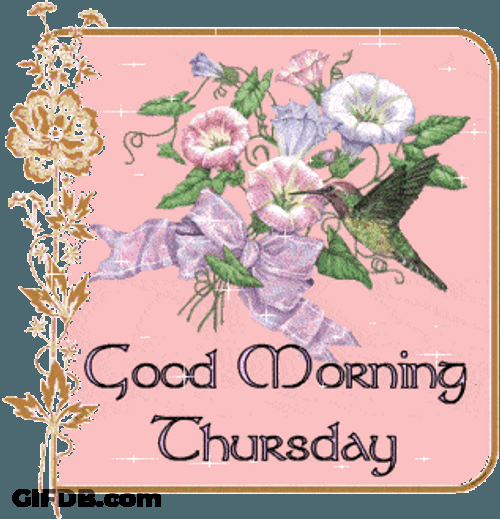 Good Morning Thursday Sparkly Flowers Bouquet GIF