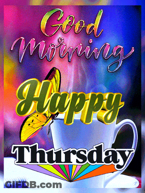 Good Morning Thursday Trippy Colorful Greeting GIF
