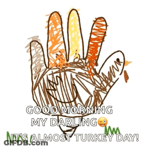 Good Morning Turkey Day Darling Message GIF