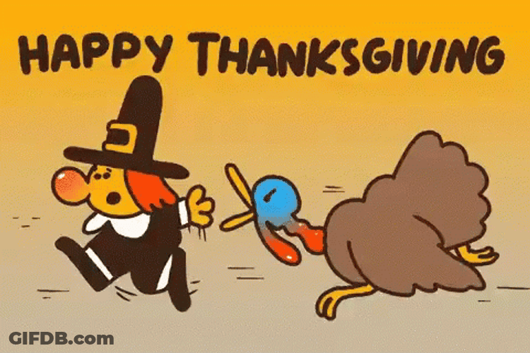 Good Morning Turkey Pilgrim And Turkey Chase GIF