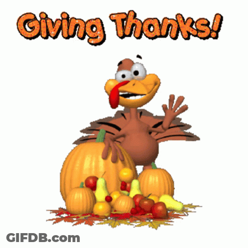 Good Morning Turkey Waving Giving Thanks GIF