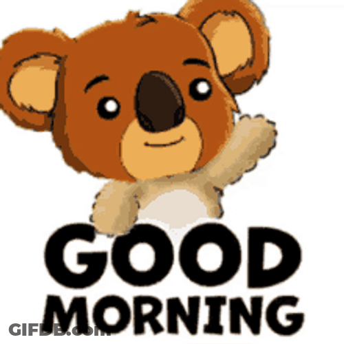 Good Morning Wife Bear Waving Animation GIF