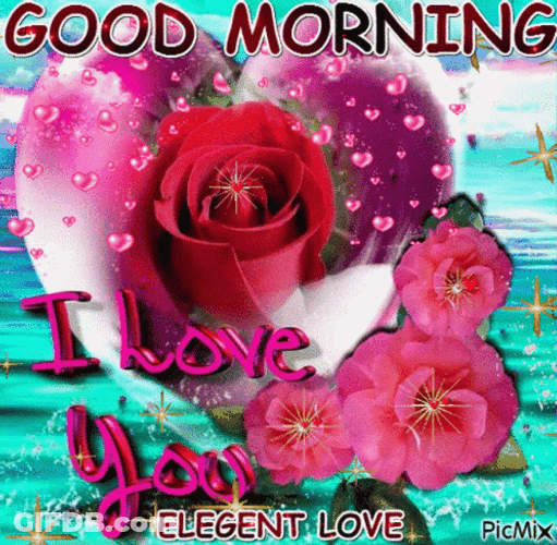 Good Morning Wife Beautiful Rose Heart GIF