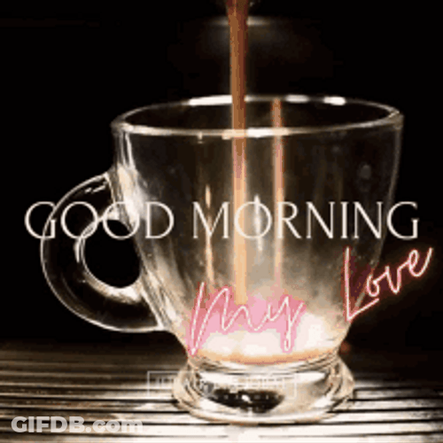 Good Morning Wife Pouring Hot Coffee GIF