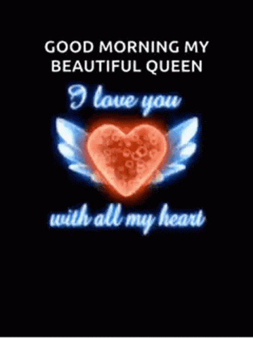 Good Morning Wife Sparkling Heart Wings GIF