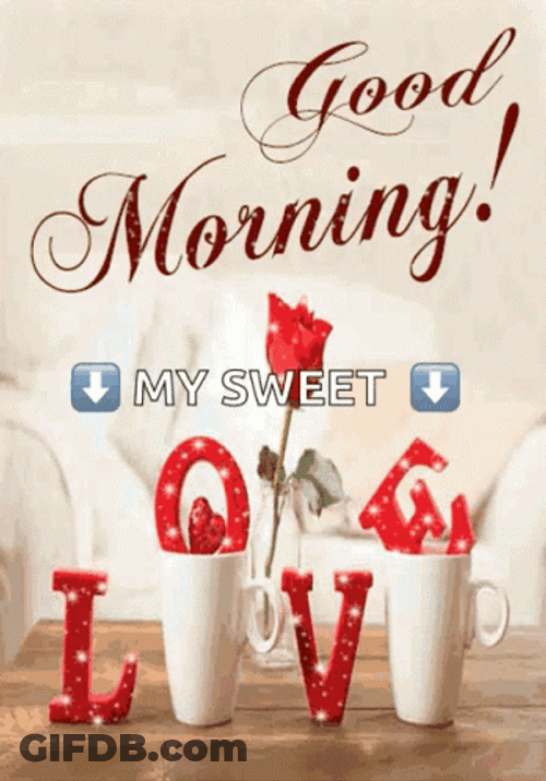 Good Morning Wife Twinkling Love Text GIF